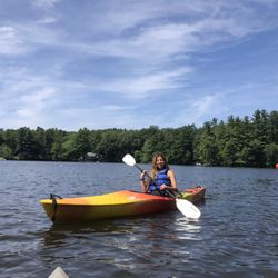 Kayaking in the camp lake
