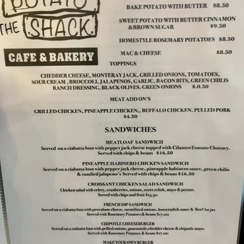 The Potato Shack - Potato menu - New American Near Me - Kingsland, Texas The Potato Shack - Potato menu - New American Near Me - Kingsland, Texas