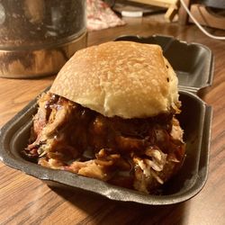 Ray Ray’s Hog Pit - RayRay's Pork Sandwich with BBQ sweet sauce.
