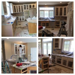 Elstan Painting - Preparing and priming kitchen cabinets