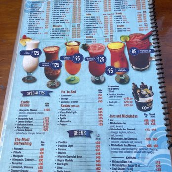 El Sinaloense Olas Altas - Drink Menu 4/23 - Seafood Near Me - Mazatlán, SIN