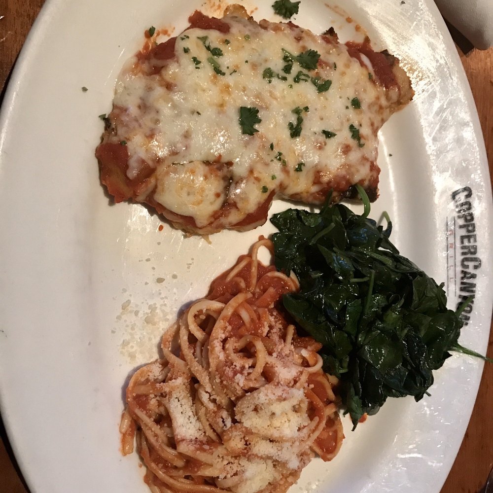 Copper Canyon Grill- Silver Spring - Chicken Parm with Spaghetti and Spinach - American Near Me - Silver Spring, Maryland Copper Canyon Grill- Silver Spring - Chicken Parm with Spaghetti and Spinach - American Near Me - Silver Spring, Maryland