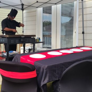 Royal Delights - Chef Lamar getting ready for his party - Teppanyaki Near Me Royal Delights - Chef Lamar getting ready for his party - Teppanyaki Near Me