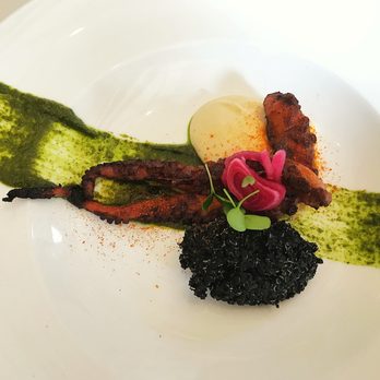 Bloom - awesome grilled Spanish Octopus with salsa verde, quinoa, and cauliflower puree - New American Near Me - Verona, New Jersey