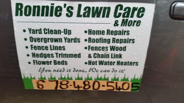 Ronnie's Lawn Care & More Logo
