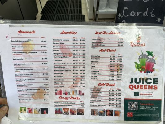 Menu photo 1 Juice Queen’s Mesa, AZ