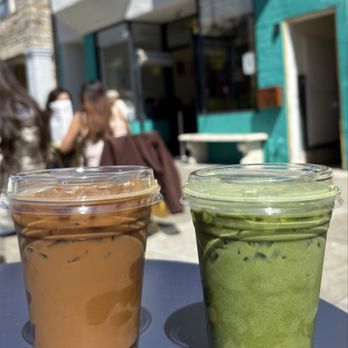 Breadbelly - iced 50/50 and iced matcha latte - Bakeries Near Me - San Francisco, California