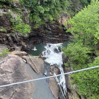 Tallulah Gorge State Park - Hurricane falls below suspension bridge - Campgrounds Near Me - Tallulah Falls, Georgia Tallulah Gorge State Park - Hurricane falls below suspension bridge - Campgrounds Near Me - Tallulah Falls, Georgia