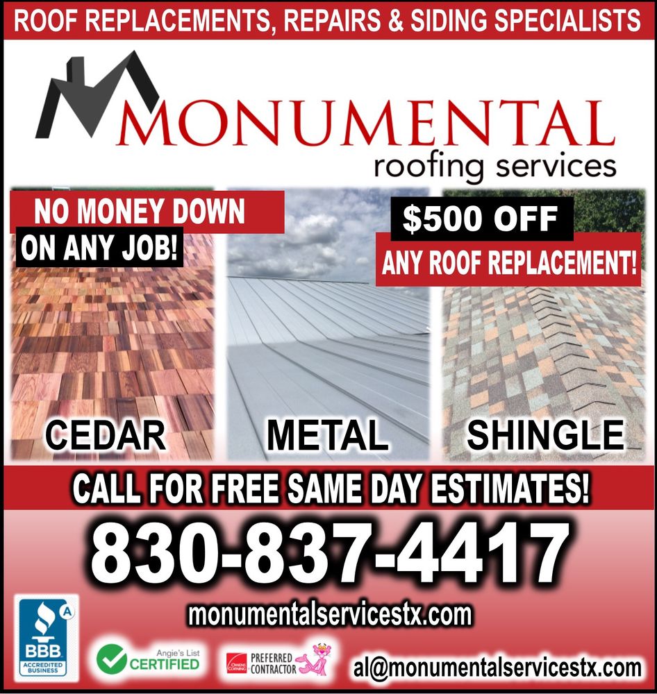 Slide of Monumental Roofing Services