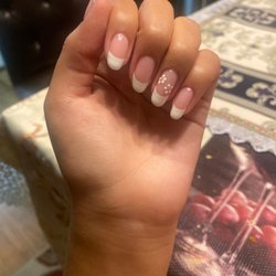 White tips with flower design :)