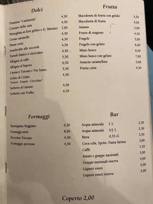 Menu photo 4 La Cantinetta Milan, MI