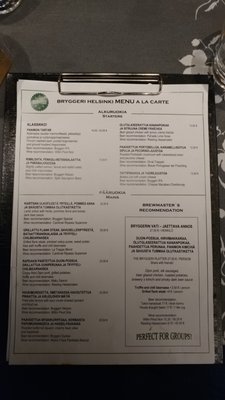 Menu photo 1 Bryggeri Helsinki, 18 Menu photo 1 Bryggeri Helsinki, 18