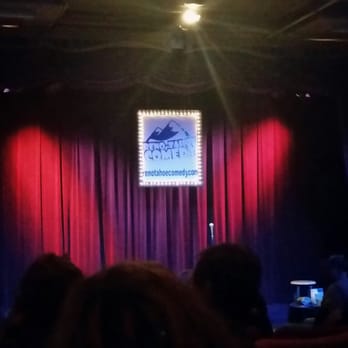 Reno-Tahoe Comedy - Great seats from up in the theater looking down at the stage before the show starts. - Comedy Clubs Near Me