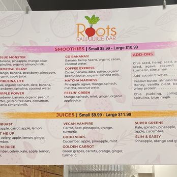 Roots Raw Juice Bar - Juice Bars & Smoothies Near Me - Lake Mary, Florida Roots Raw Juice Bar - Juice Bars & Smoothies Near Me - Lake Mary, Florida