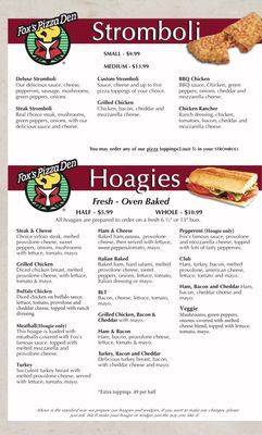Menu photo 4 Fox's Pizza Den Brandywine, WV Menu photo 4 Fox's Pizza Den Brandywine, WV
