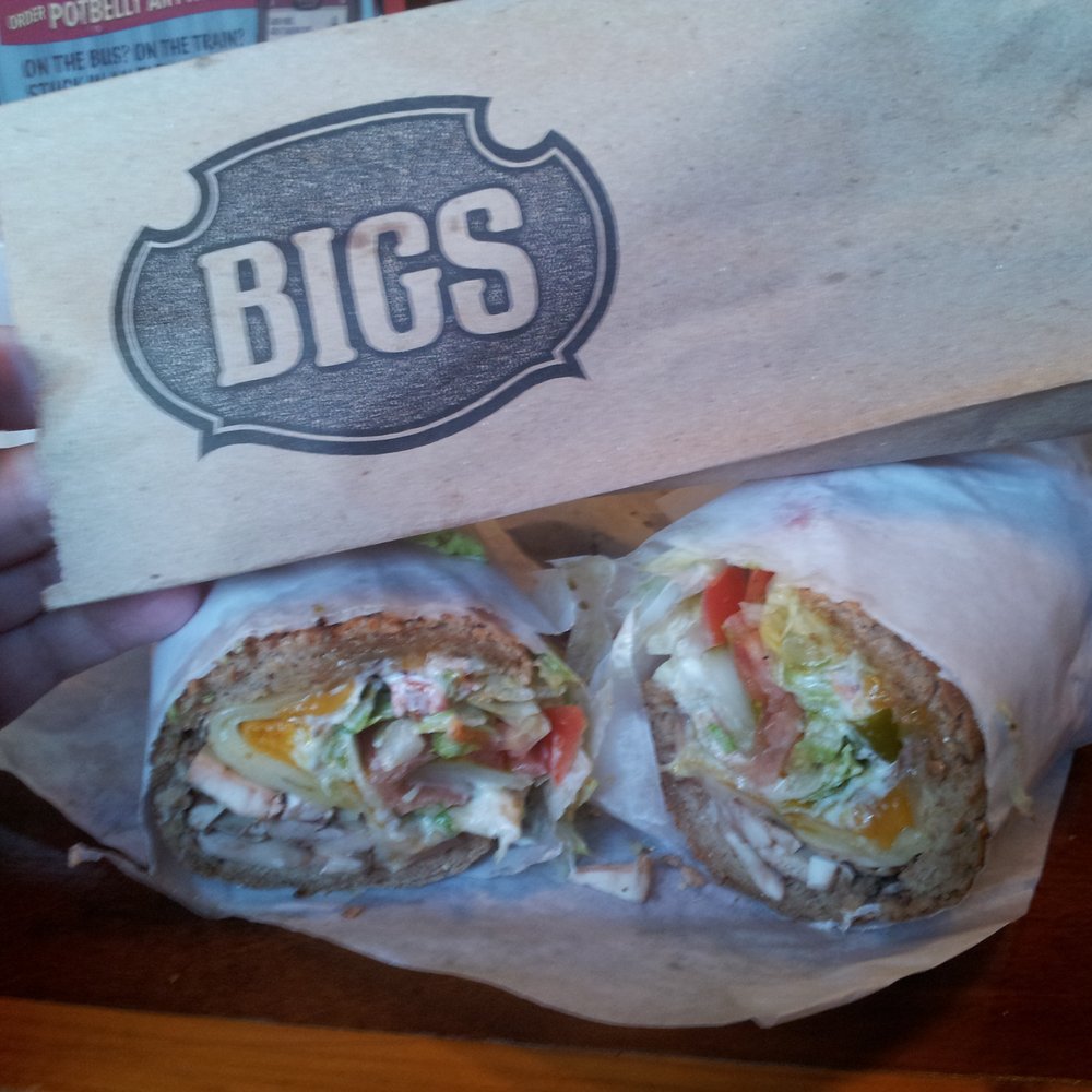 Potbelly - Vegetarian sub with cheese and mushrooms served warm with the works. Delicious! - Sandwiches Near Me - Glendale, Wisconsin