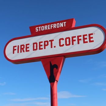 Fire Department Coffee - Fire Department Coffee storefront sign - Coffee Roasteries Near Me - Rockford, Illinois Fire Department Coffee - Fire Department Coffee storefront sign - Coffee Roasteries Near Me - Rockford, Illinois