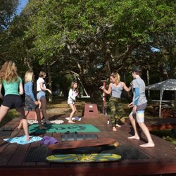 Sebastian Inlet Surf & Sport - Yoga on the back deck.