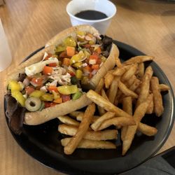 Third Coast Pizza - Italian beef sandwich, fries and au jus.
