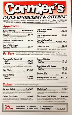 Menu photo 4 Cormier's Cajun Catering & Restaurant Monroe, LA Menu photo 4 Cormier's Cajun Catering & Restaurant Monroe, LA
