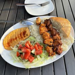Chicken and Lamb Kebab Combo Platter