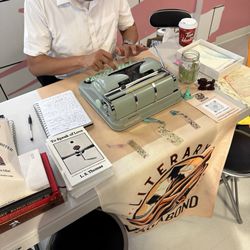 Kingsway Mall - Come get a personal poem with Beautiful cursive typewriter font
