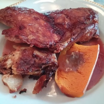 The Hartness House - Special Easter menu  1/2 Roast duck w pomegranate glaze w Crispy skin, moist meat, they need to put this on the daily menu. - Hotels Near Me - Springfield, Vermont