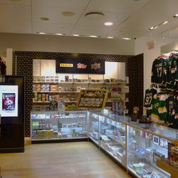 The back card counter filled with hobby boxes, retail boxes and blaster boxes