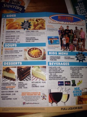 Menu photo 3 Hooters Surfers Paradise, QLD