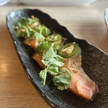 Sushi Delight - Cajun Salmon Belly Sashimi - @sushitraveler - Sushi Bars Near Me - Lomita, California Sushi Delight - Cajun Salmon Belly Sashimi - @sushitraveler - Sushi Bars Near Me - Lomita, California
