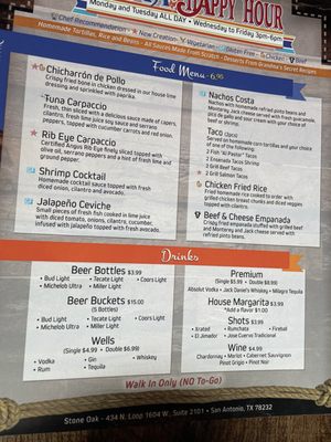 Menu photo 3 Costa Pacifica San Antonio, TX