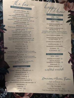 Menu photo 7 Frida Brooklyn, NY