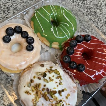 Donut Hub - Blueberry lemon, matcha, hibiscus, chocolate pistachio cream - Donuts Near Me - Orange, California