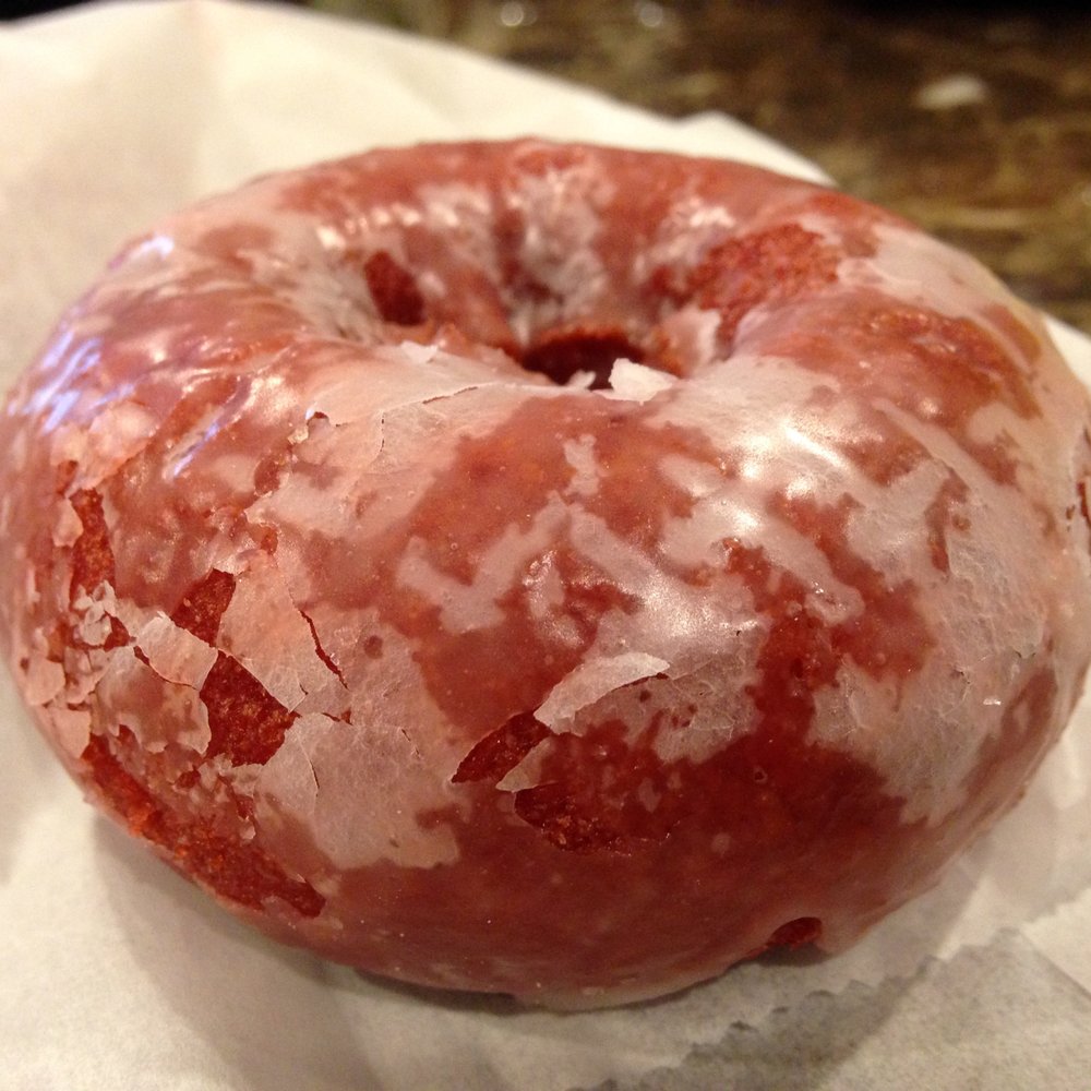 Top Donut - Close-up of a Red Velvet Doughnut - Donuts Near Me - Granada Hills, California