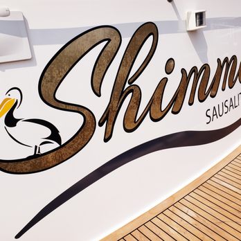 Valhalla Signworks - Mega yacht graphics designed with pelican for flare. 23 k Real Gold, florentine swirl. - Signmaking Near Me - Sausalito, California Valhalla Signworks - Mega yacht graphics designed with pelican for flare. 23 k Real Gold, florentine swirl. - Signmaking Near Me - Sausalito, California