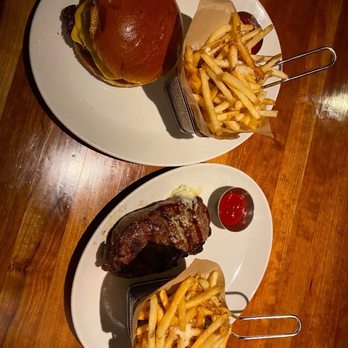 Stoney River - Stacked Cheeseburger Steak Frites - Steakhouses Near Me - Chapel Hill, North Carolina Stoney River - Stacked Cheeseburger Steak Frites - Steakhouses Near Me - Chapel Hill, North Carolina