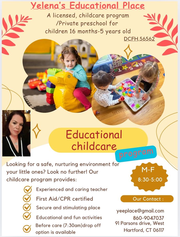 Yelena's Educational Place. - childcare center in West Hartford, CT