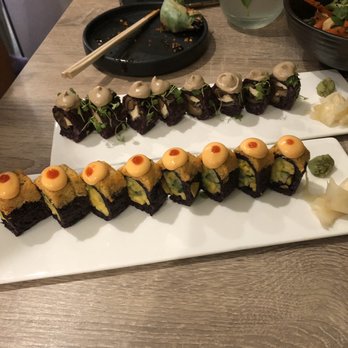 Beyond Sushi - Mighty Mushroom Roll and spicy Spicy mango Roll - Sushi Bars Near Me - New York, New York