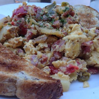 Vovomeena - Today's special, Portuguese scramble. Eggs w/linguica sausage, peppers & potatoes. - Coffee & Tea Near Me - Phoenix, Arizona