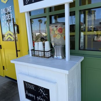 Flower Child - Cute water station outside with yummy water. - Salad Near Me - Henderson, Nevada Flower Child - Cute water station outside with yummy water. - Salad Near Me - Henderson, Nevada