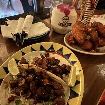 The Lobby Tiki Bar & Grill - Pineapple Express tacos & Dakine salt n pepper wings - Tiki Bars Near Me - Oceanside, California The Lobby Tiki Bar & Grill - Pineapple Express tacos & Dakine salt n pepper wings - Tiki Bars Near Me - Oceanside, California