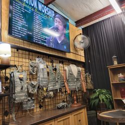 Uncle Lar’s Outpost - "eating in the man cave", with Christian music on.