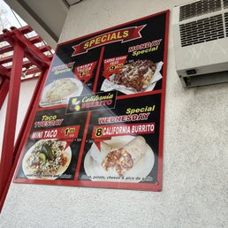 Specials menu outside