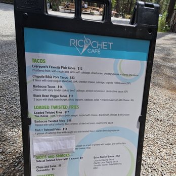 Ricochet Cafe - Summer 2024 menu - New American Near Me - Blairsden, California