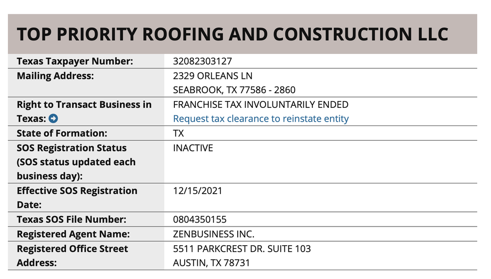 Slide of TOP Priority Roofing and Construction