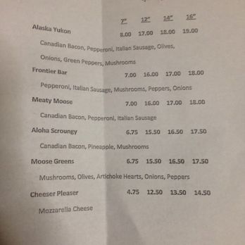 Scroungy Moose Pizza - Menu side 2 - Pizza Near Me - Kemmerer, Wyoming