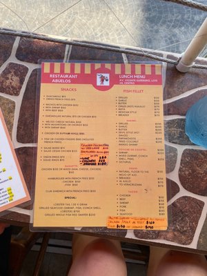 Menu photo 5 Los Abuelos Isla Mujeres, ROO