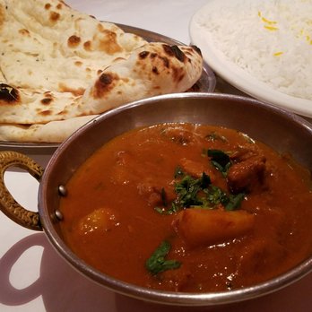 Anarbagh - Lame with potatoes, naan bread and rice - Indian Near Me - Encino, California