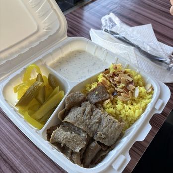 Mediterranean - Gyros plate with rice - Falafel Near Me - Orange, California