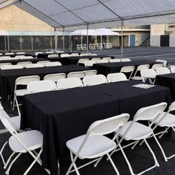 PartyGo Rentals - Structured tent and row seating installation for 100-guest corporate training event in Glendale and Burbank.